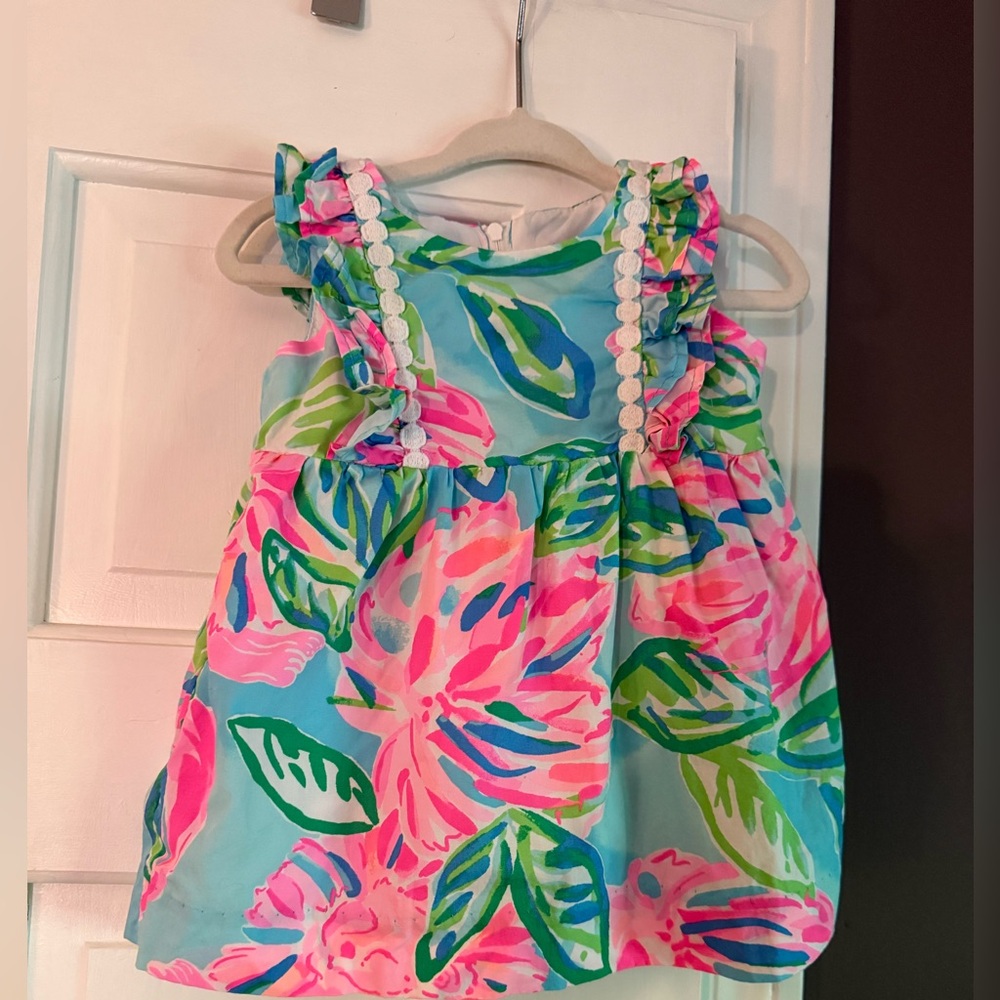 Lilly Pulitzer Pink and Green Floral Dress